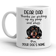 Personalized Black Tan Dachshund Coffee Mug, Dachshund Dad, Custom Dog Name, Cus - £11.77 GBP