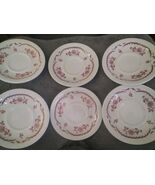 6 Vintage Shenango China USA Restaurant Ware Chardon Rose Red saucers D-... - $55.48 CAD