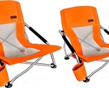 Beautiful C Chair Beach, Beach Chairs For Adults 2 Pack, Low Beach Chair... - $103.98