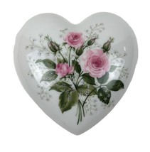 Avon Heart Shaped Trinket Box President's Celebration 1976 Spain Ceramic Floral - £11.86 GBP