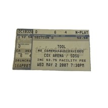 Tool Concert Ticket Stub May 2, 2007 Maynard @ San Diego, CA SDSU Cox Arena - $20.00