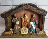 Nativity Creche with 10 Holy Family Animal Figurines Stable 13 x 9 x 4.7... - $44.50
