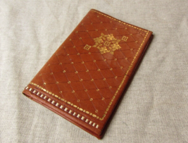 Vintage Leather Artisian Wallet With 22 Carat Gold Detailing - £21.92 GBP