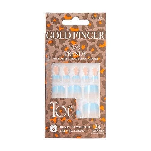 KISS GOLDFINGER TRENDY READY TO WEAR 24 TOENAILS GLUE INCLUDED - #GDT02 - $7.59