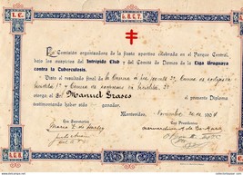 1904 rare piece of Uruguay soccer history Intrepido Club Parque Central ... - $178.60