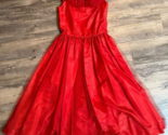 Vtg 1950s Red Tulle Teens Prom Party Dress  XXS 00 XL 14 Girls Sweethear... - $48.37