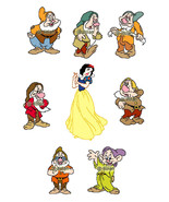 8 Sets Princess SNOW WHITE &amp; 7 DWARFS Cross Stitch Pattern Patterns - £15.65 GBP