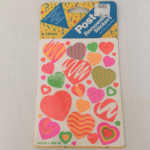 Vintage neon color heart stickers still in original packaging post it brand - £15.55 GBP