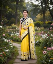 exclusive shoft spring outfit handmade Mul cotton embroidery sarees with... - $65.00