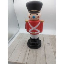 Christmas 11” Blow Mold Table Top Toy Soldier Lights Up Shelf Red - £15.95 GBP