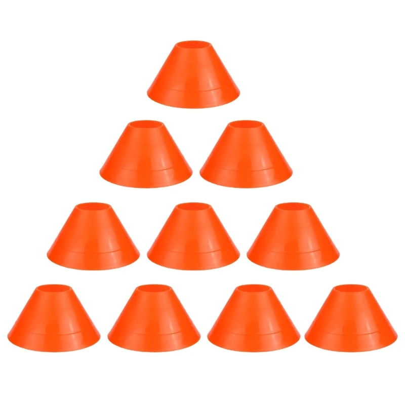 10 Pieces/Set Disc Cone Kit Soccer Cones Agility Drills Cones Mark Disk with Hol - £82.92 GBP