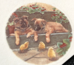 M92 - Ceramic Waterslide Vintage Decal - 7 Puppies &amp; Chicks - 1.25&quot; - $1.50