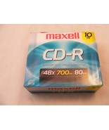Maxell CD-R Disc, 700MB/80min, 48x, w/Slim Jewel Case 10 PACK  NEW! - $12.90 CAD