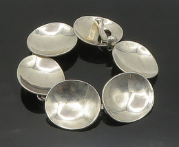 Robert Lee Morris 925 Silver - Vintage Shiny Oval Dome Chain Bracelet - BT6626 - £296.66 GBP