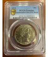 1912 50C Barber Half Dollar Graded by PCGS as UNC Detail Incredible Strike! - £543.82 GBP