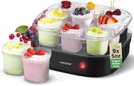 Nutrichef NCKN128G9 9 Cup Automatic Yogurt Maker w/ Reusable Cups &amp; Stor... - $500.56 MXN