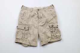 Vintage Hollister Mens 32 Faded Button Fly Heavyweight Cargo Shorts Brow... - $44.50