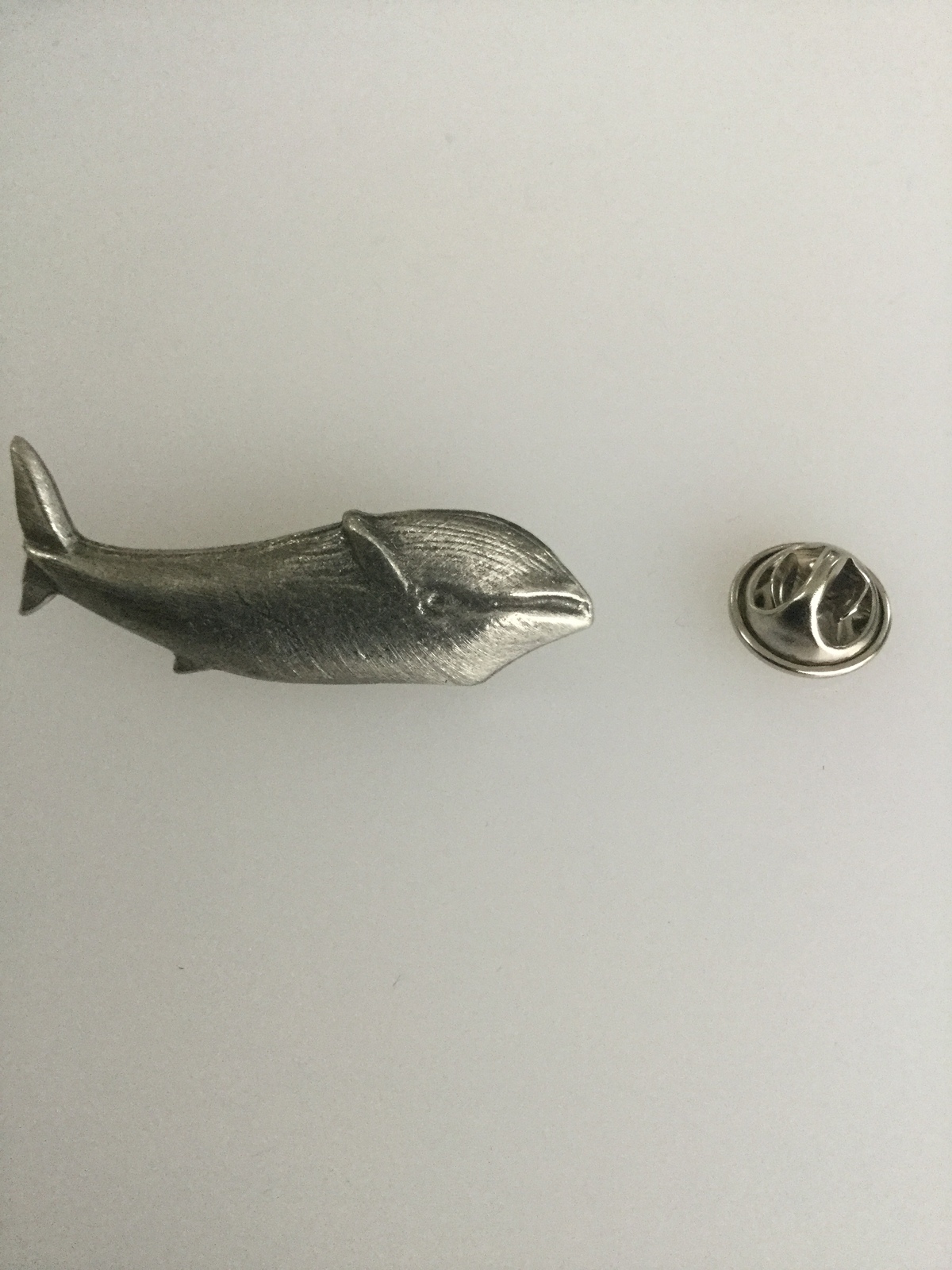 Blue Whale Pewter Lapel Pin Badge Handmade In UK - $7.50