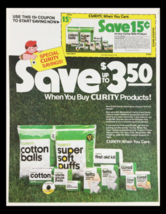 1983 Curity Cotton Balls &amp; Sterile Gauze Pads Circular Coupon Advertisement - £14.91 GBP