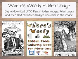 Where&#39;s Woody Hidden Image Adult Coloring Book with 50 Printable Pages, Find the - £3.19 GBP