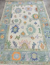 Oushak Hand Knotted Turkish Design Rug living room Cream and Blue Rug - $274.66+