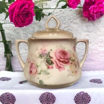 Vintage Beautiful LEUCHTENBURG &quot;Roses&quot; Covered Sugar Bowl with Lid-Germany - £20.39 GBP