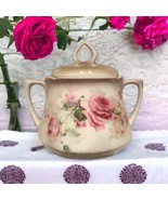 Vintage Beautiful LEUCHTENBURG &quot;Roses&quot; Covered Sugar Bowl with Lid-Germany - $25.73