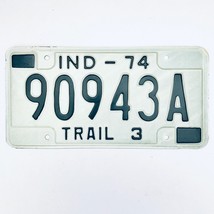 1974 United States Indiana Bartholomew County Trailer License Plate 90943A - $225.96 MXN