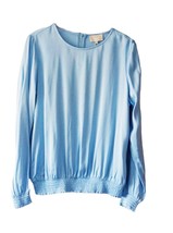 MINUS Ladies 100% Viscose Blue Elegant Long Sleeve Oriana Blouse size 40 EU - $21.20