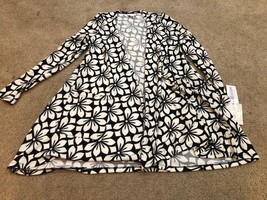 LuLaRoe Caroline Cardigan ~ Small ~ Black And White Floral Print ~ NWT - £18.04 GBP