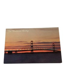 Postcard The Mackinac Bridge Mackinaw City Michigan Chrome Unposted - £5.44 GBP