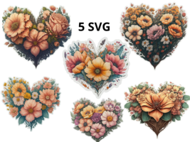 Happy Valentine&#39;s Day svg, Valentines day svg bundle, 5 HEART SVG, Heart... - £2.36 GBP