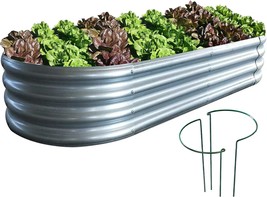 Raised Garden Bed, Outdoor Galvanized Planter Boxes, Beds With Metal Plant - £32.88 GBP