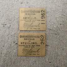 1902 Cleveland Lorain &amp; Wheeling Railway Tickets Seville to Sterling Tic... - $29.70