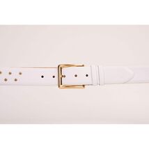The Jupiter White Leather Spike Leather Belt image 2