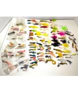 100+ Fishing Lures Vintage Jigs Nymphs Flies New and Used - $60.00