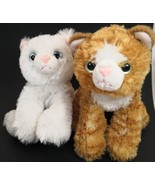 Aurora 8&quot; Stuffed Animal Bean Bag Orange White Tabby Kitten Cat Qty 2 Plush - £15.48 GBP