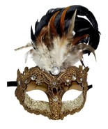 Venetian Mask Brocade Lace Masquerade Crystals Cream Ecru - $562.18 MXN+