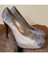 Stuart Weitzman Snake Print Stiletto Hidden Platform Heels Size 8.5 - £38.43 GBP