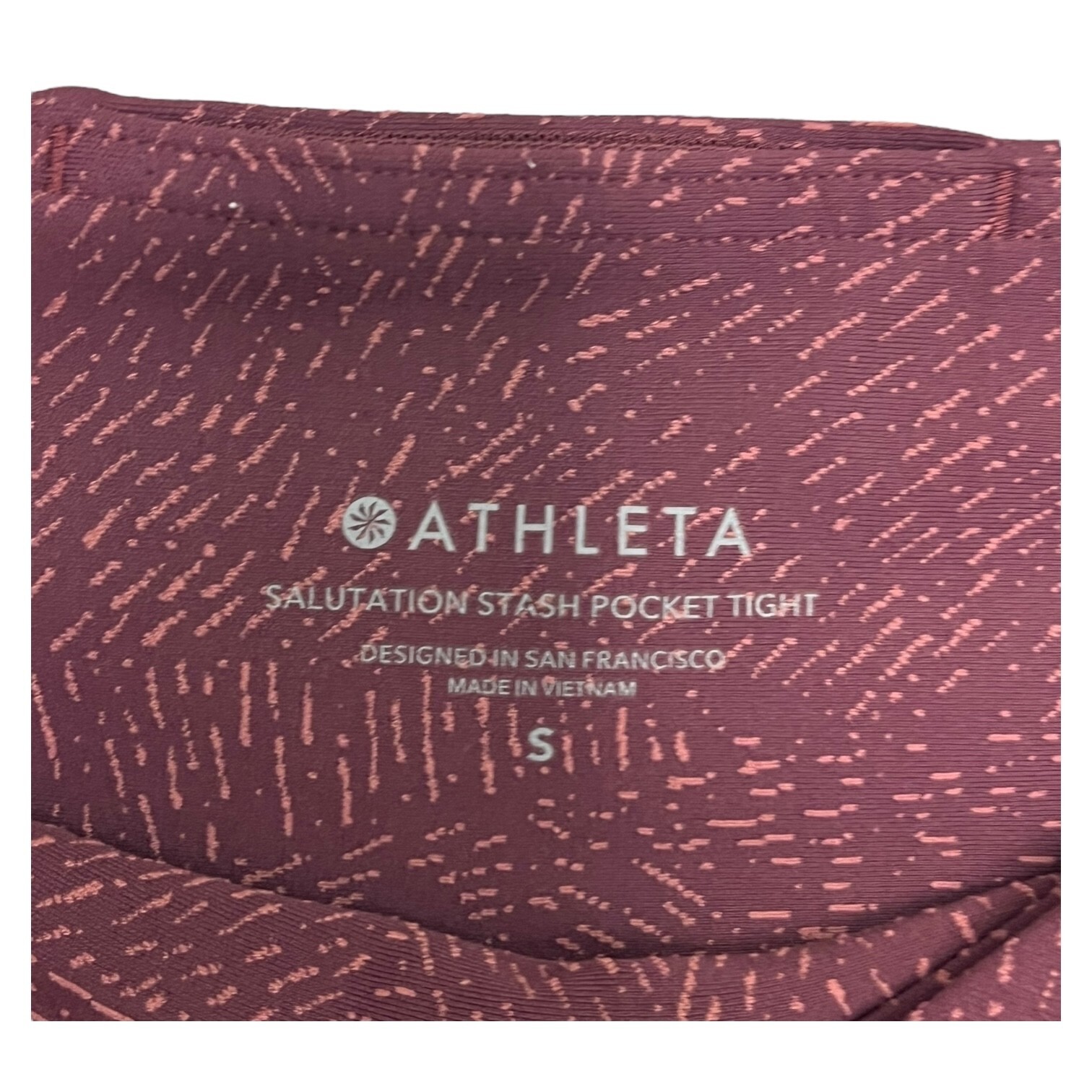 Athleta Leggings Womens Small Purple Salutation Stash Pocket Tight Workout Yoga Item image 3