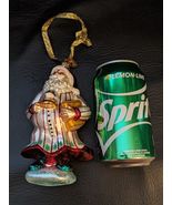 Vintage Christopher Radko Pajama Book Candle Santa Ornament Blown Glass - $160.23 CAD
