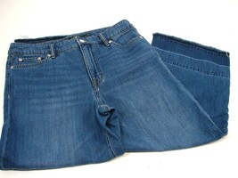 Vintage Lauren Ralph Lauren Women&#39;s Jeans Size 8 Cropped Blue Raw Hem Bl... - £10.43 GBP