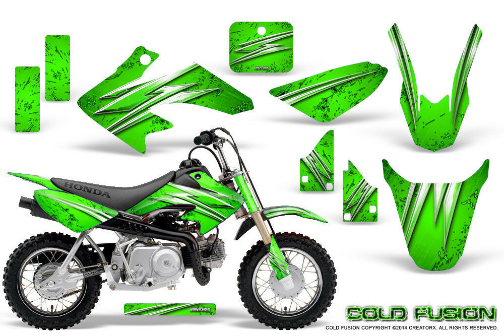 HONDA CRF 50 GRAPHICS KIT CREATORX DECALS STICKERS COLD FUSION GREEN - $108.90