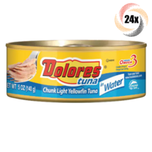 24x Cans Dolores Chunk Light Yellowfin Tuna In Water Flavor | 5oz | Easy... - £68.15 GBP
