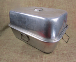 Vintage Aluminum Turkey Roaster w/ Lift-out Rack ~ MIRRO 5364M ~ 17&quot; x 12&quot; x 9&quot; - £18.83 GBP