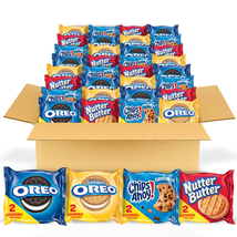 Oreo Original, Oreo Golden, Chips Ahoy! &amp; Nutter Butter Cookie Snacks Variety Pa - £31.33 GBP