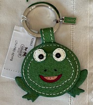 Coach 92863 Leather Frog Keychain Key Fob Handbag Charm Green NWT Rare - $69.00