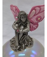 Fantasy Fairy Sprite Sitting On Crystal Ball Pewter Figure Decor - $1,140.66 MXN