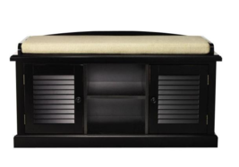 Home Decorators Collection Worn Black 2-Door Storage Bench - $538.28 CAD