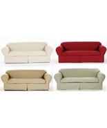 All Cotton Brushed Twill 2-piece Sofa Couch Slip cover IN 4 COLORS THICK... - $137.03 CAD